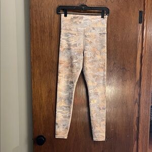 Athleta Elation Gilded Tight Gold Foil Patterned High-Waisted Leggings